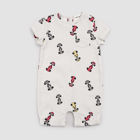Race Cars on Grey Playsuit