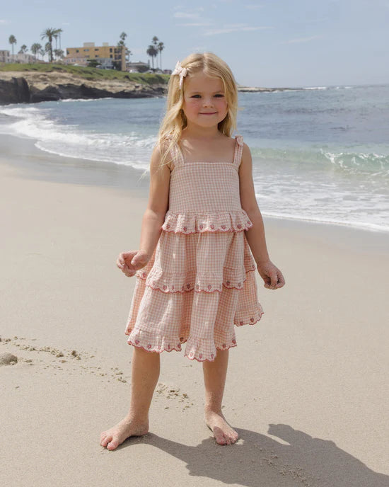 Ruffled Swing Dress - Petal Gingham