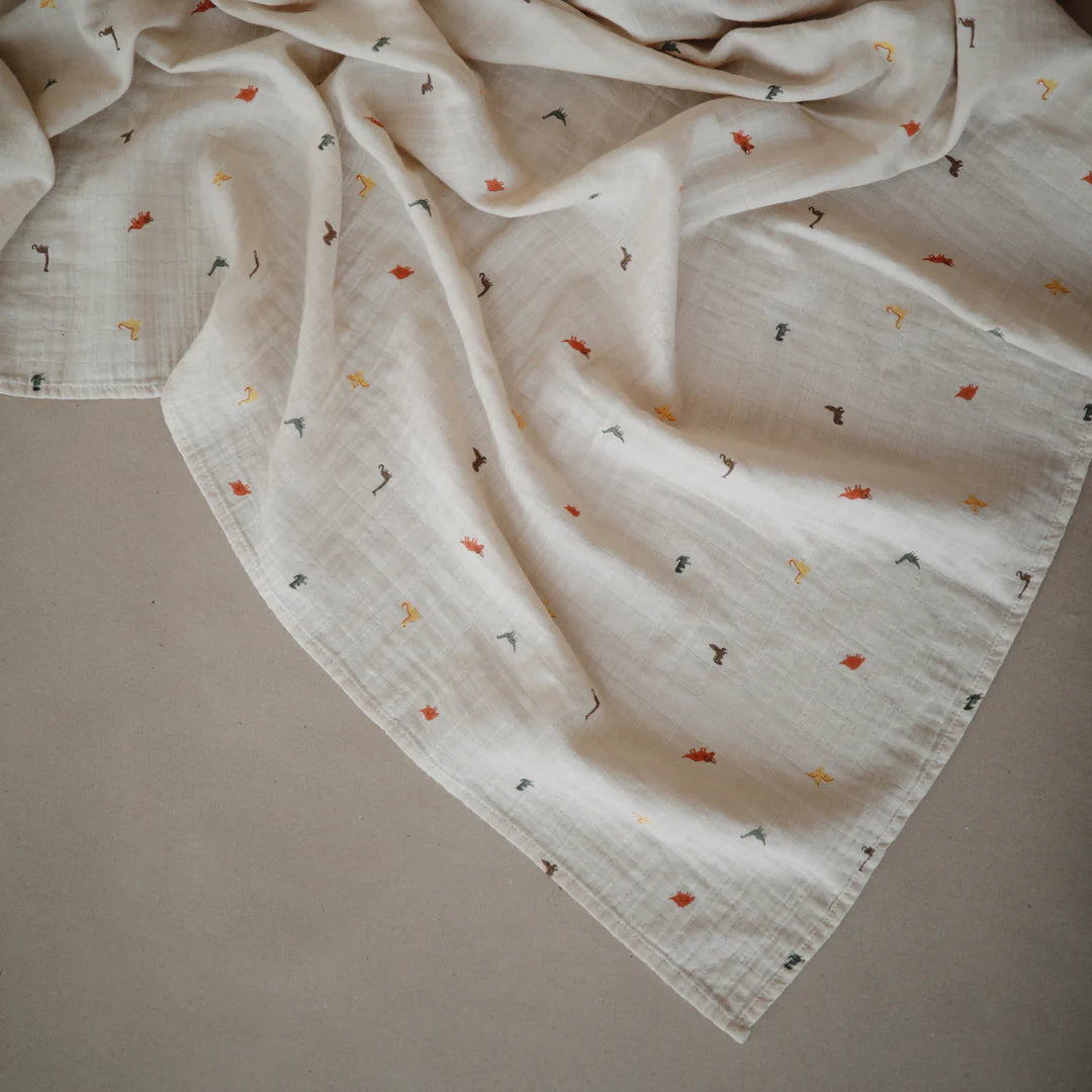 Extra Soft Muslin Swaddle- Dinosaurs