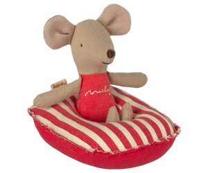 Rubber Vacation Boat-Red Stripe -small mouse