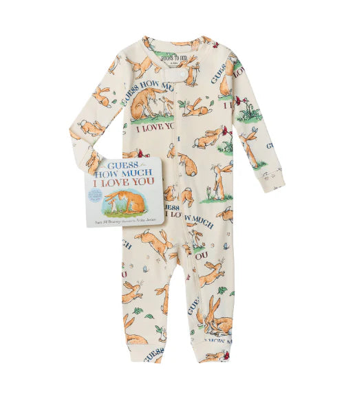 Books To Bed - Guess How Much I Love You Romper & Book Set - Cream