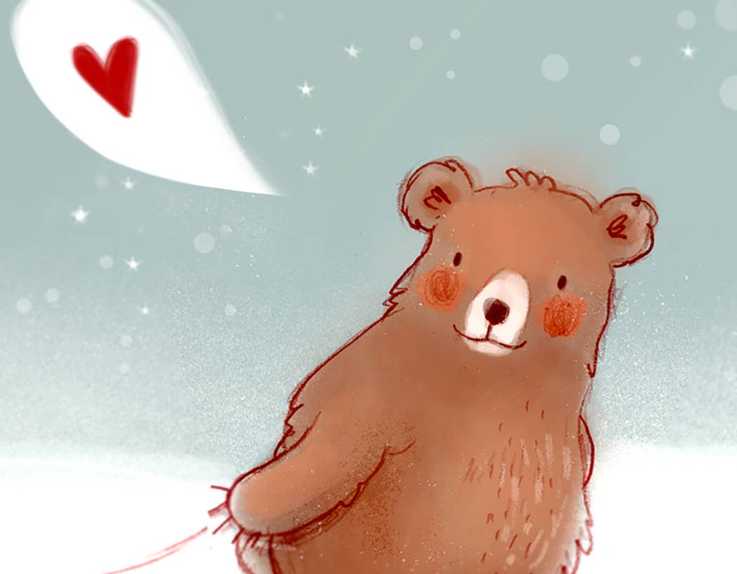TEDDY BEAR WITH SLED Christmas Card