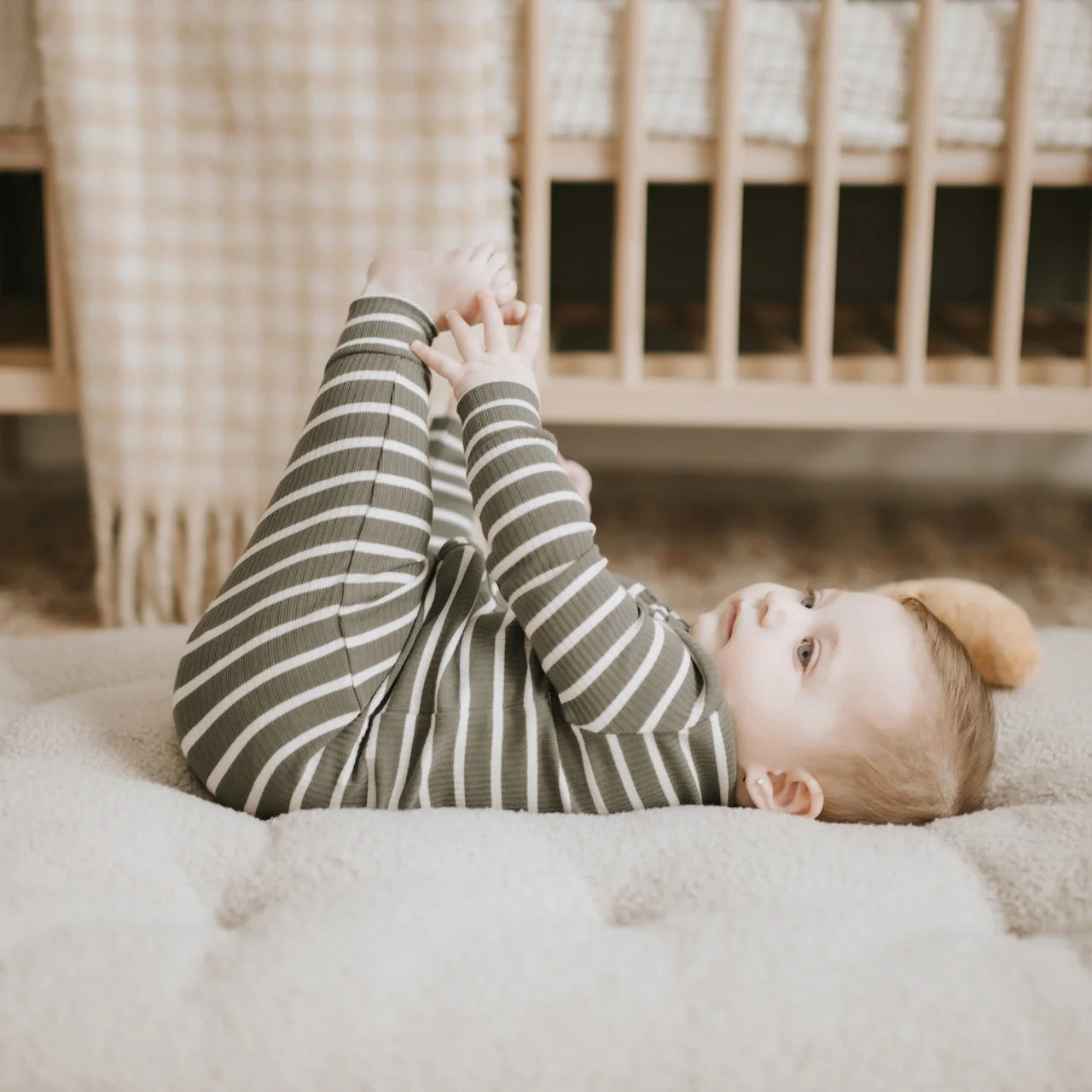 Farm Green Striped Modal Rib Sleeper