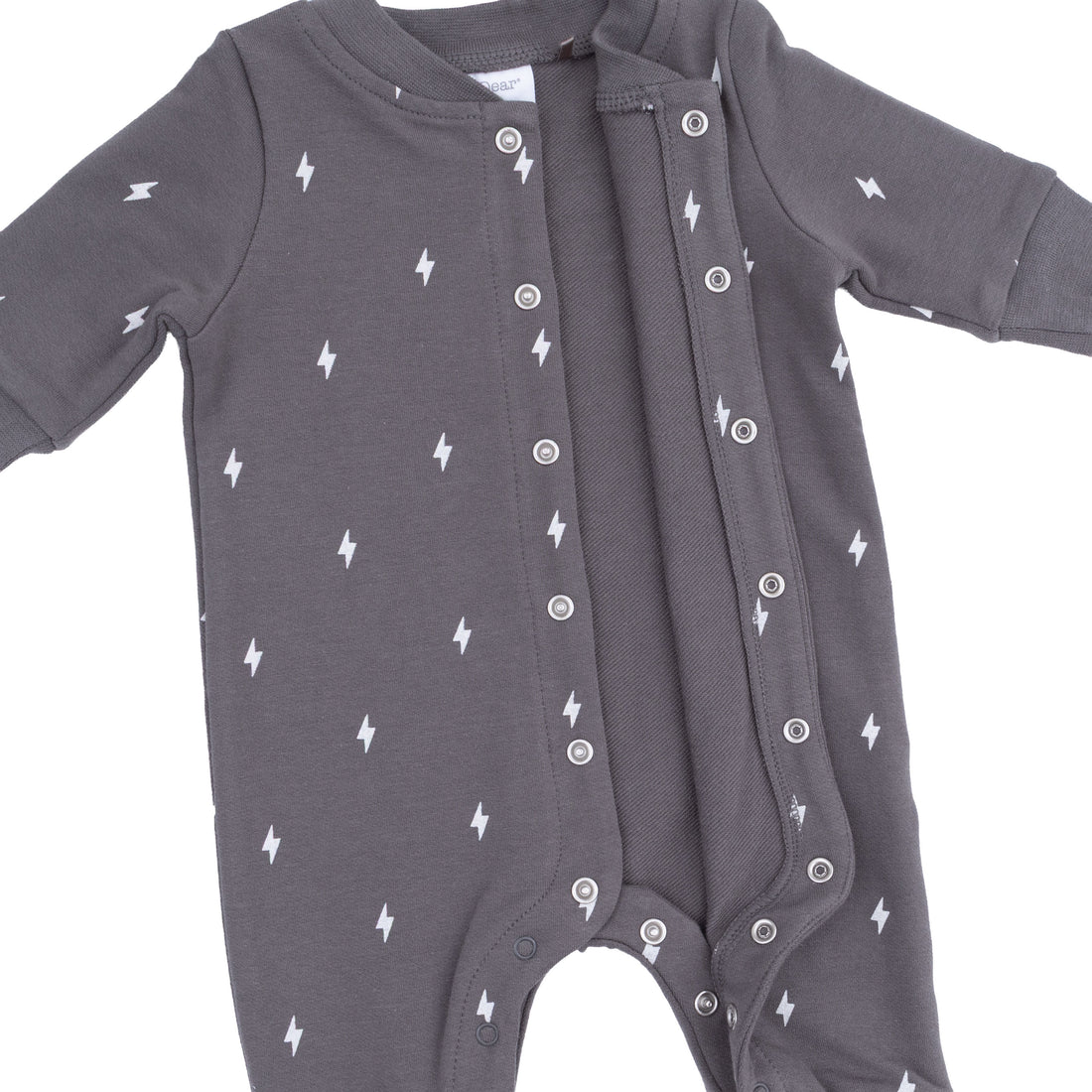 Baseball Collar Button Up Romper - Lightning Bolt