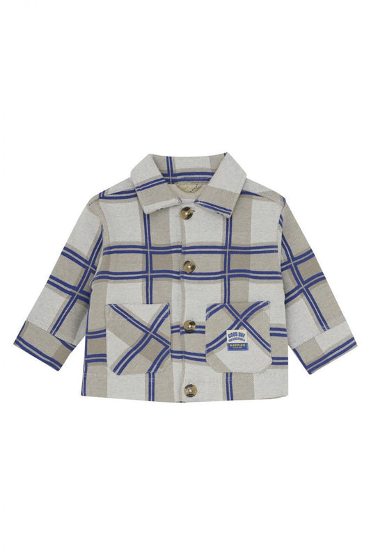 Senones Long Sleeve Cardigan - Off White Checker