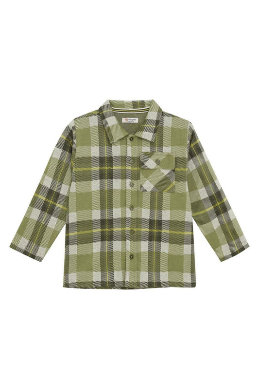 Russell Long Sleeve Shirt - Green Plaid