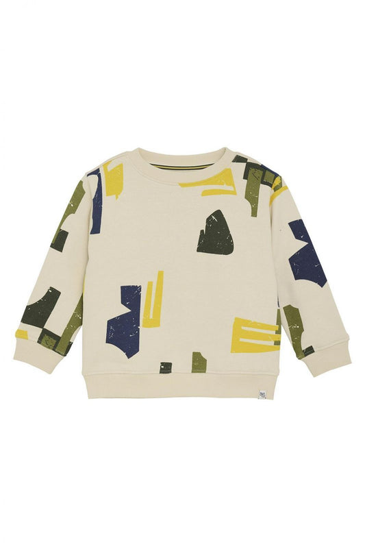 Roseland Long Sleeve Sweatshirt - Off White Abstract