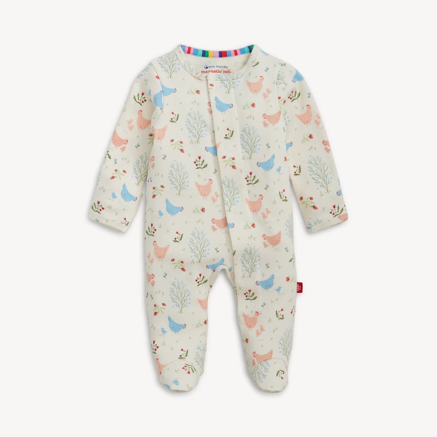Organic Cotton Magnetic Footie - Chicken Tender