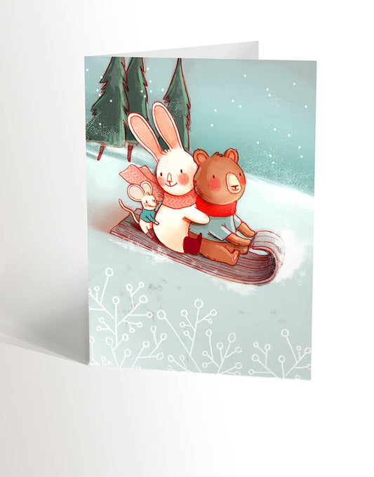 SLEDDING Christmas Card