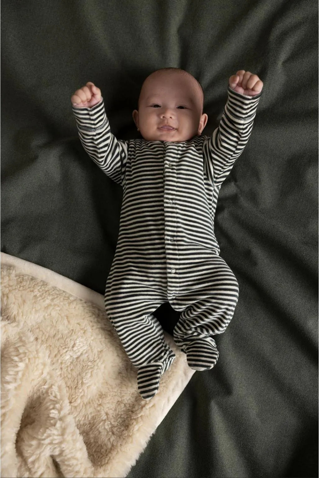Noppies Newborn Play suit stripe - Balsam Green