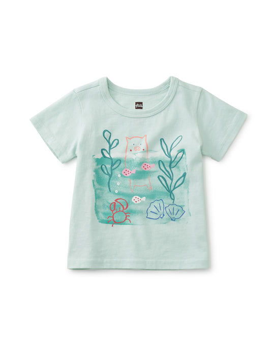 Pig Paddle Graphic Baby Tee