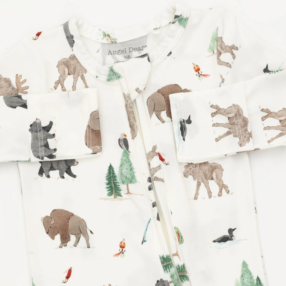 2 Way Zipper Footie - Northern Woodland Animals
