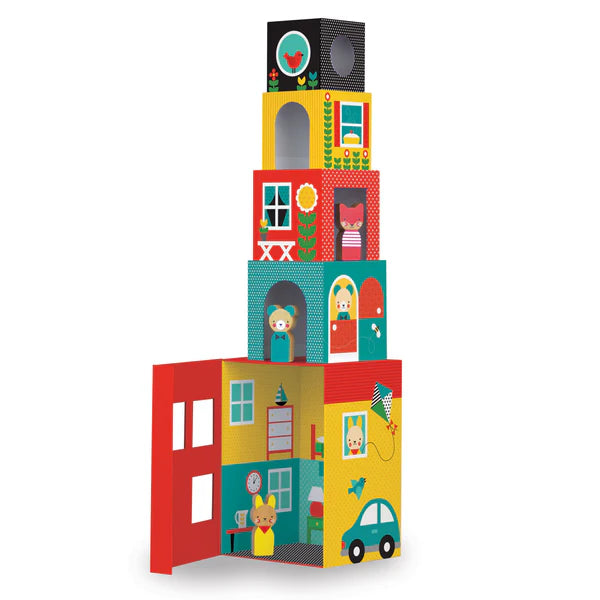 Peek-A-Boo House Stacking Blocks Play Set - Petit Collage
