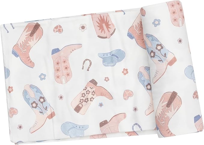 Swaddle Blanket - Cowboy Boots