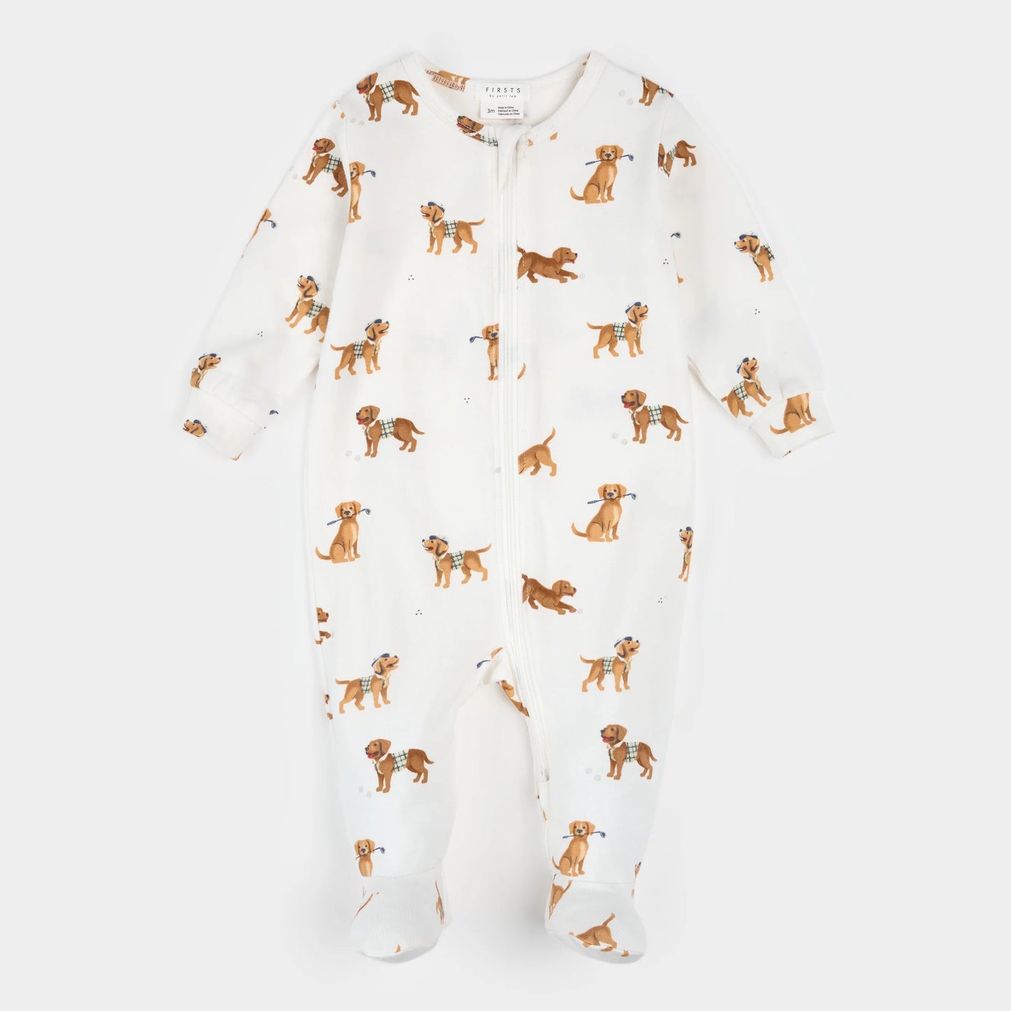 Golf Pups Print On Off-White Sleeper
