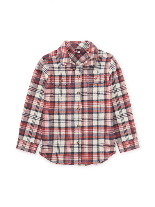 Toddler Flannel Button-Up Shirt - Bon Plaid