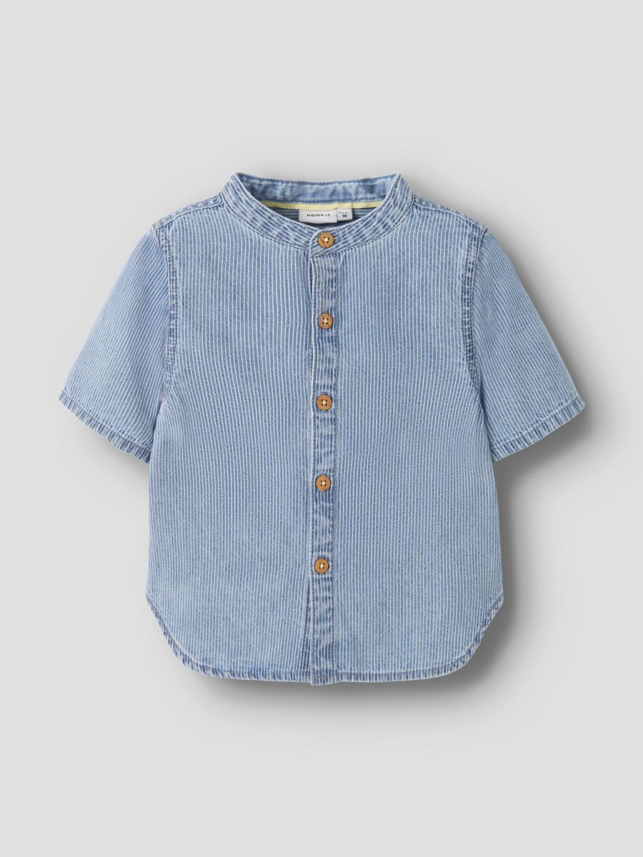 Hans Stripe Denim Shirt - Light Blue