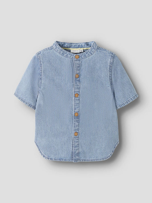 Hans Stripe Denim Shirt - Light Blue