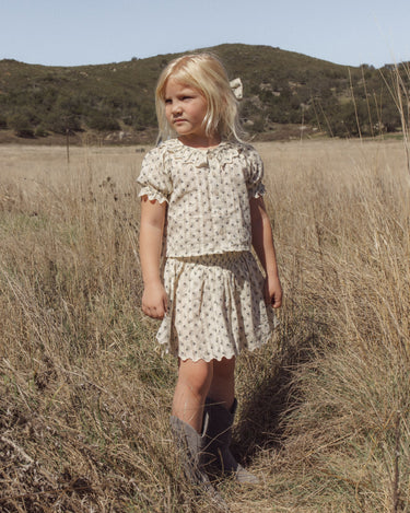 Smocked V Mini Skirt -nVintage Fleur