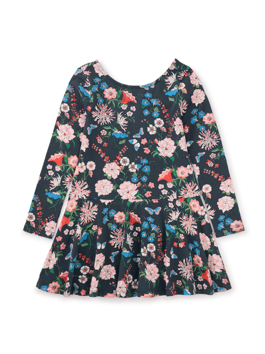Drop Waist Skirted Baby Dress - Intricate Floral