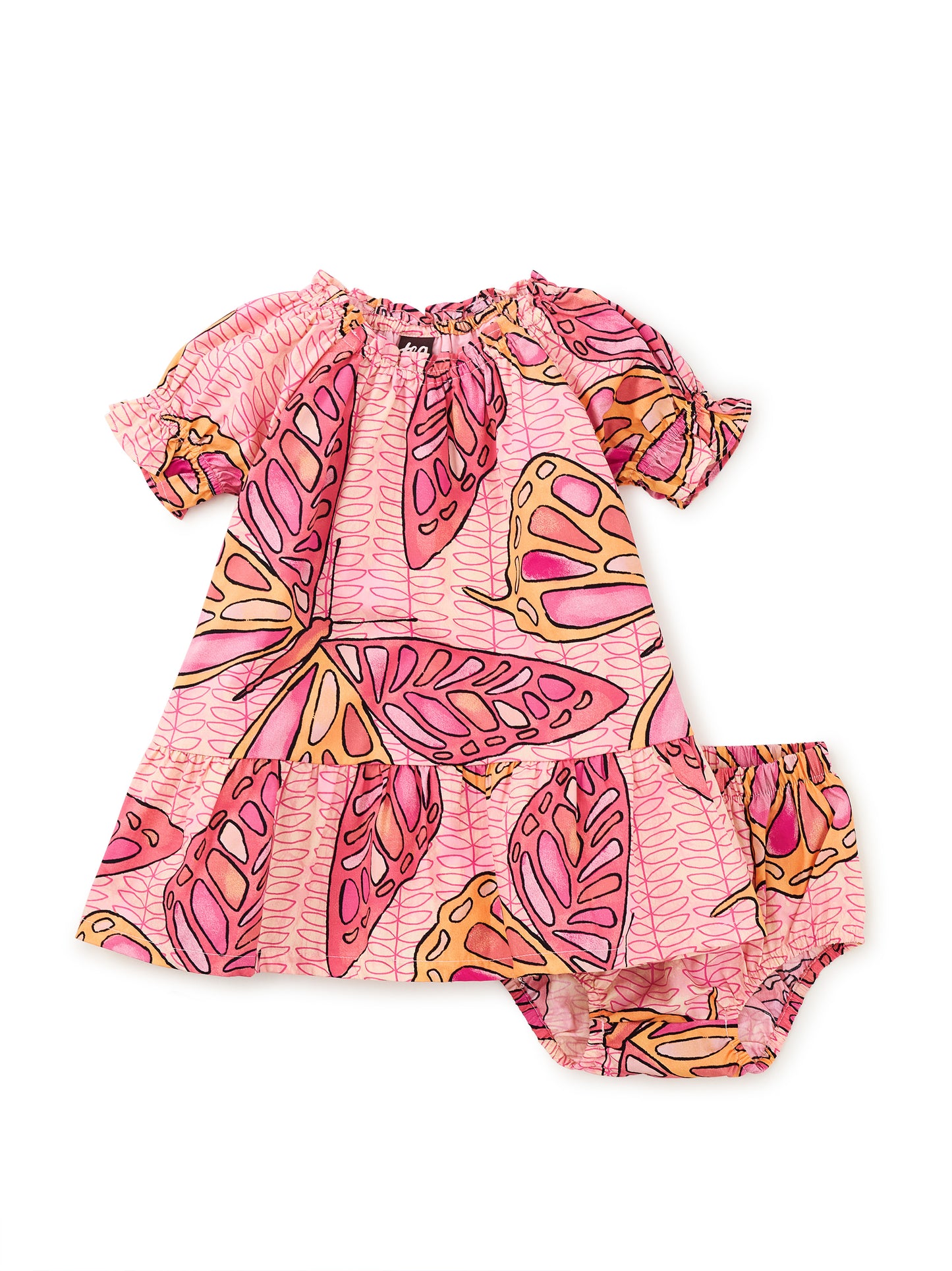 Puff Sleeve Baby Dress - Batik Butterfly