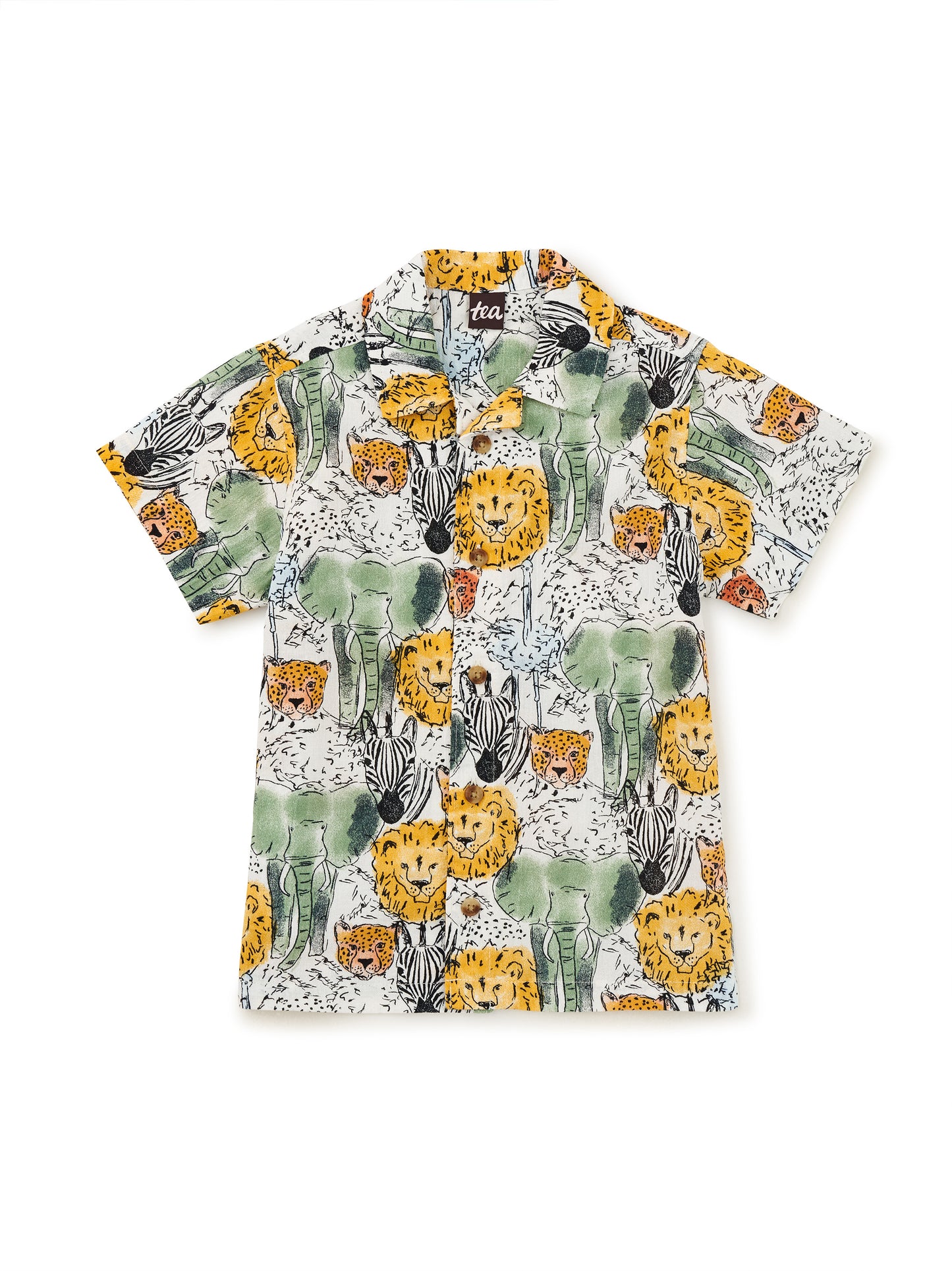 Printed Baby Camp Shirt - Safari Toile