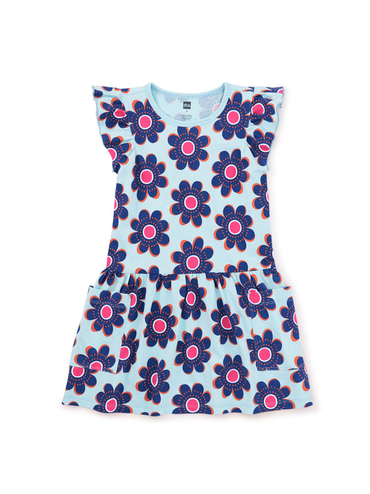 Flutter Sleeve Pocket Toddler Dress - Rosebank Floral