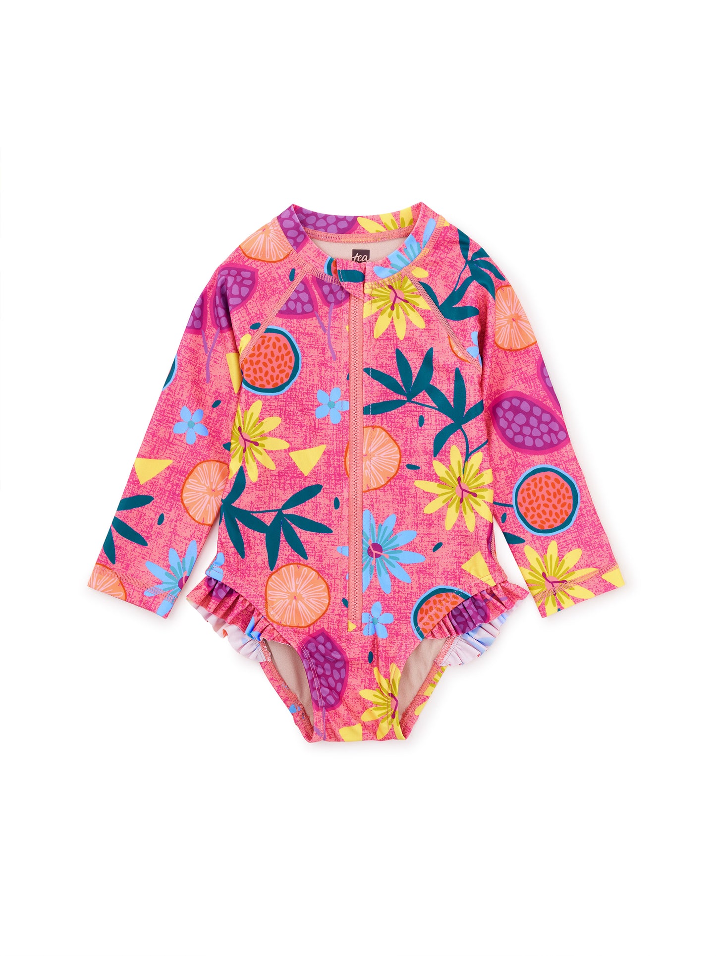 Rash Guard Baby One Piece Swimsuit - Fruit Floral Wax Print