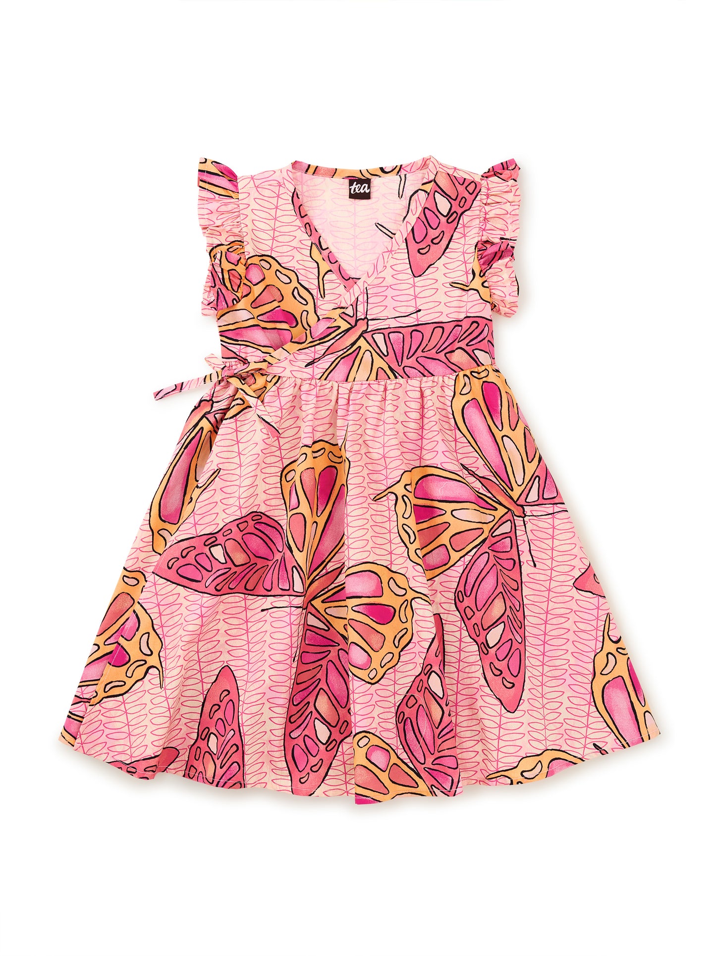 Full Sweep Wrap Dress - Batik Butterfly