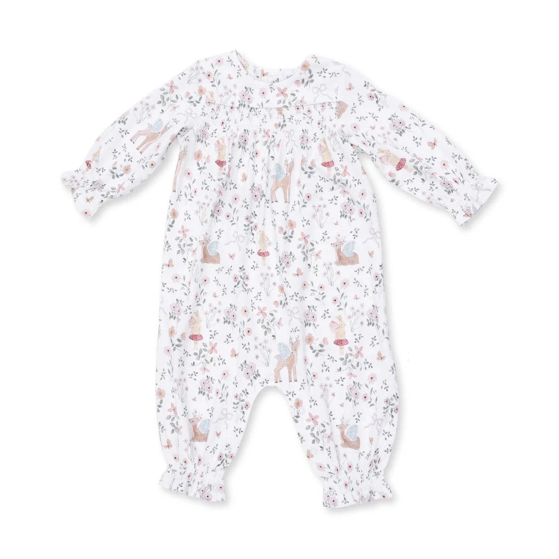 Smocked Long Sleeve Romper - Enchanted Woodland
