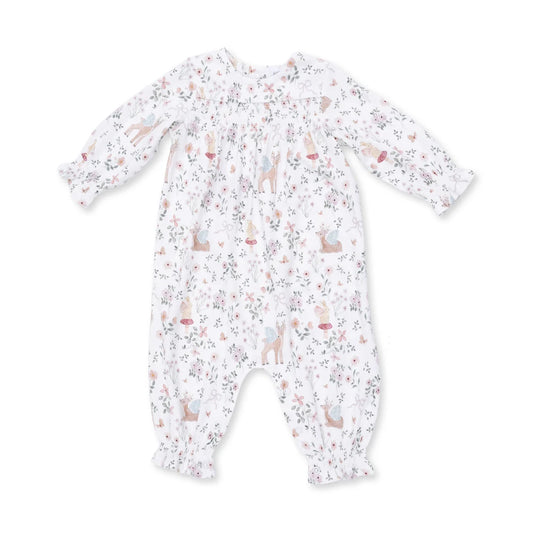 Smocked Long Sleeve Romper - Enchanted Woodland