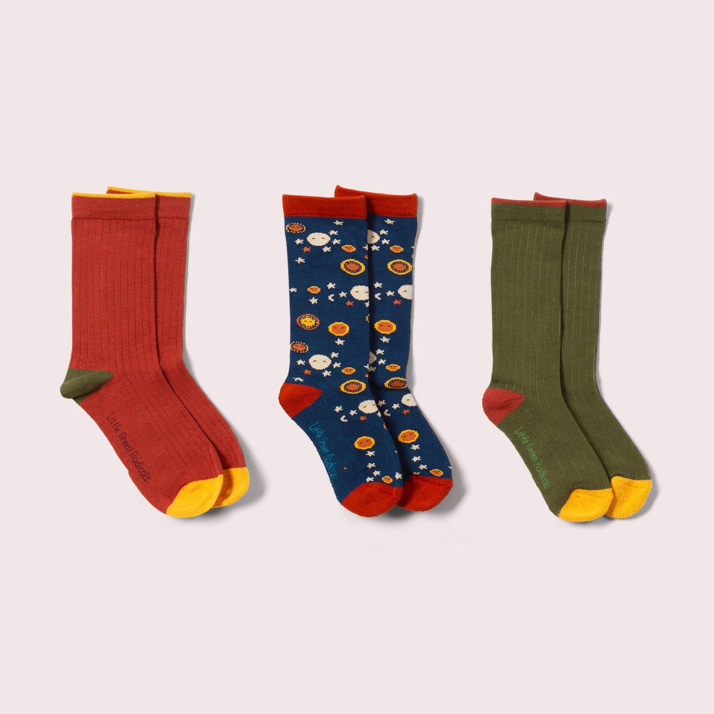 Night Moon Ankle Socks 3 Pack