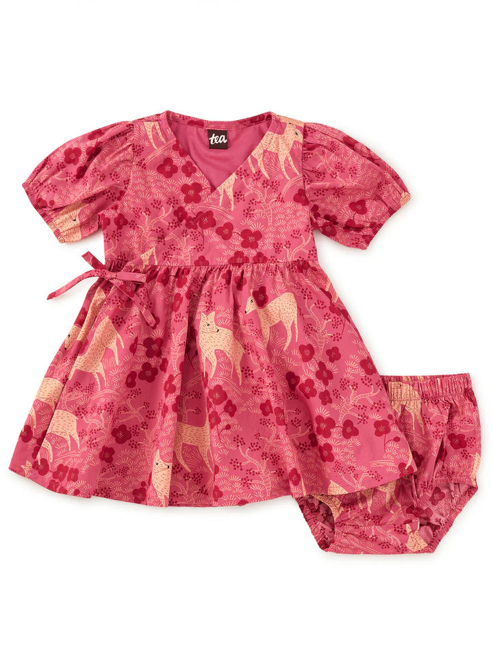 Tie Wrap Neck Dress Baby - Wandering Deer Floral