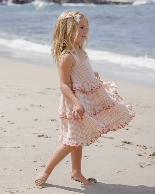 Ruffled Swing Dress - Petal Gingham