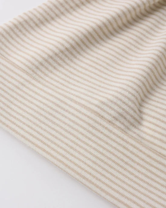 Knotted Baby Hat - Oat Micro Stripe