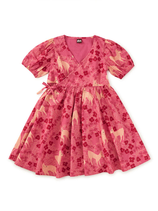 Tie Wrap Neck Dress Toddler - Wandering Deer Floral