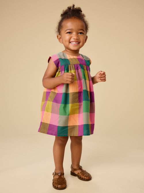 Printed Empire Baby Dress Set - Barcelona Plaid