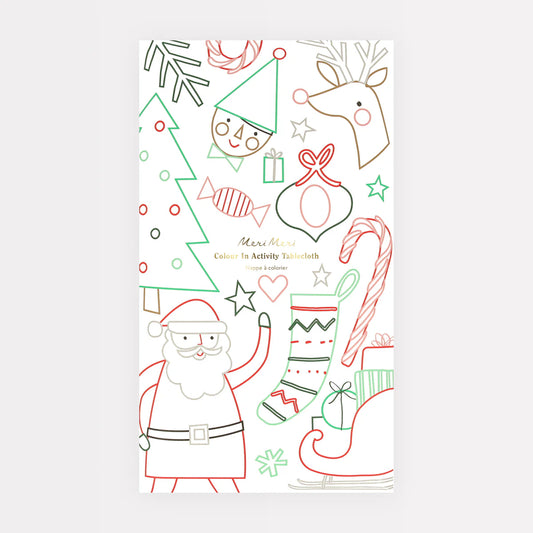 Christmas Colour In Activity Tablecloth