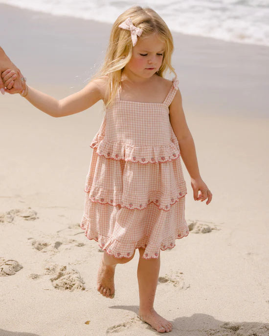 Ruffled Swing Dress - Petal Gingham