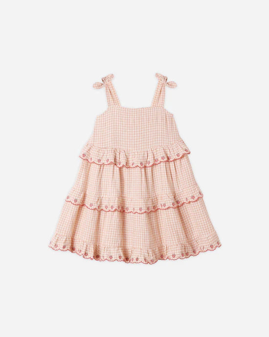 Ruffled Swing Dress - Petal Gingham