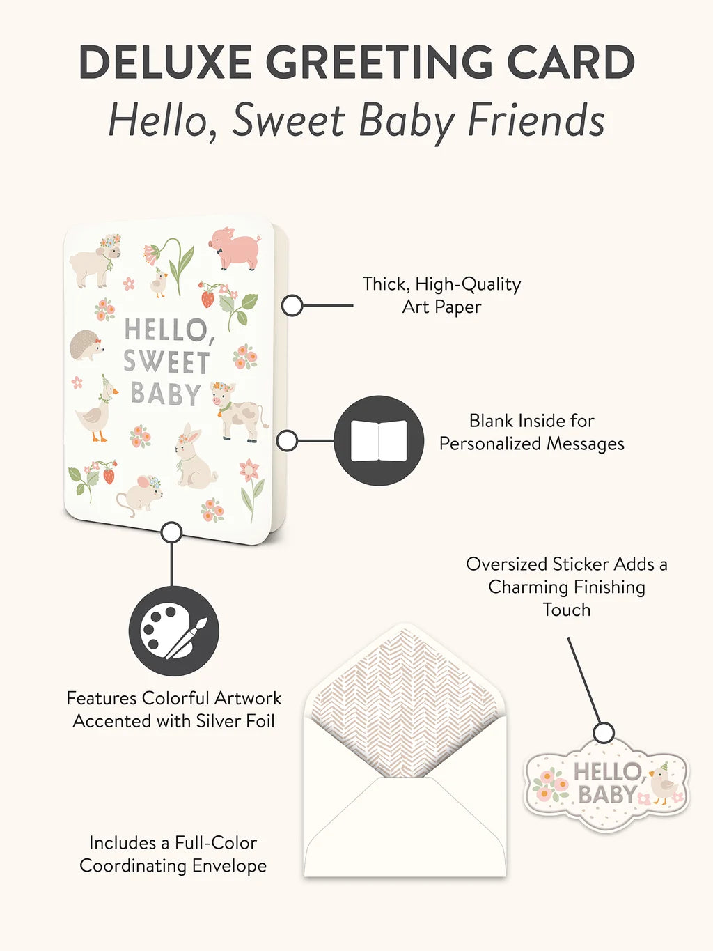 Hello, Sweet Baby Friends Deluxe Greeting Cards