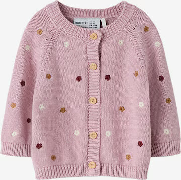 Organic Cotton Knit Cardigan - Dawn Pink - Name it