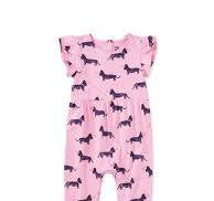 Tulip Sleeve Baby Romper - Dachshunds