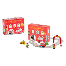 Little Firehouse Wind Up and Go Play Set - Petit Collage