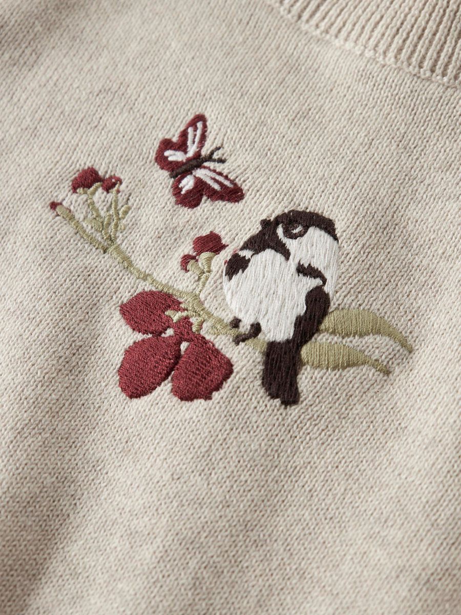 Organic Cotton Knitted Pullover  - Peyote Melange