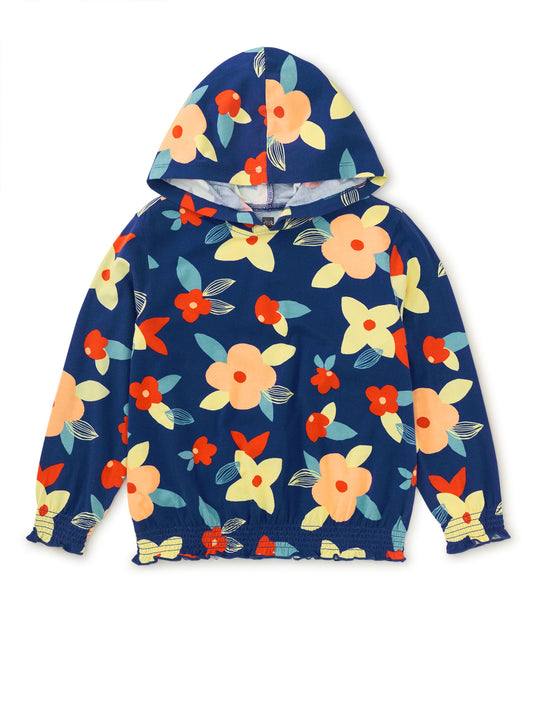 Printed Smocked Hoodie - Turkish Coastal Floral