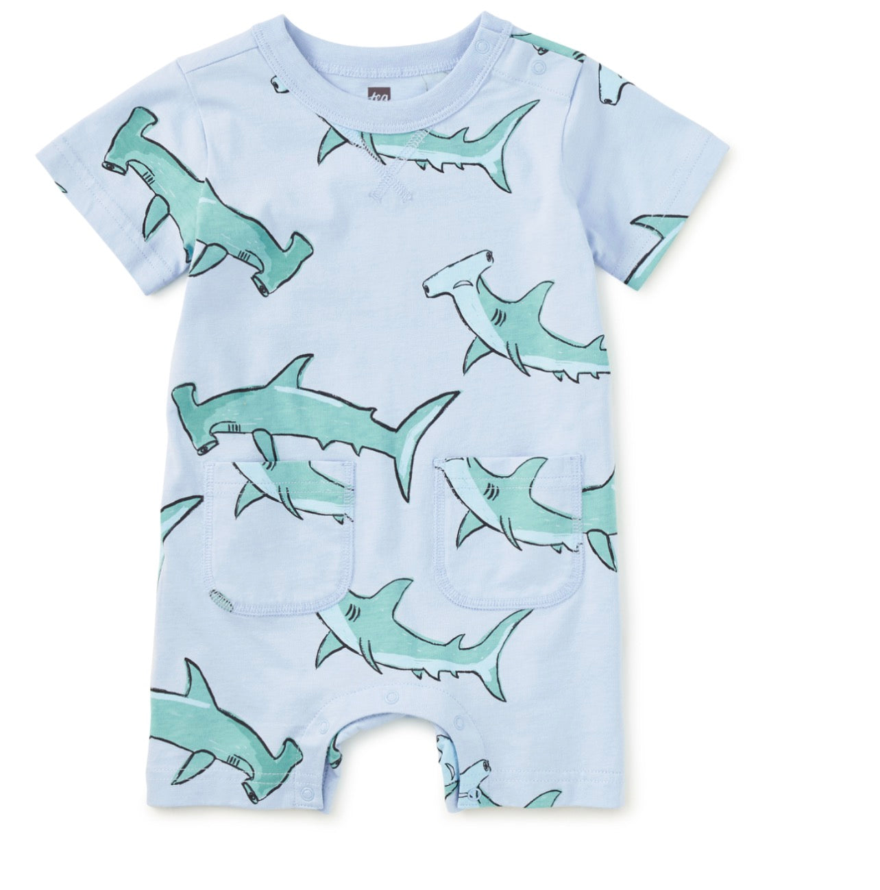 Double pocket baby romper
