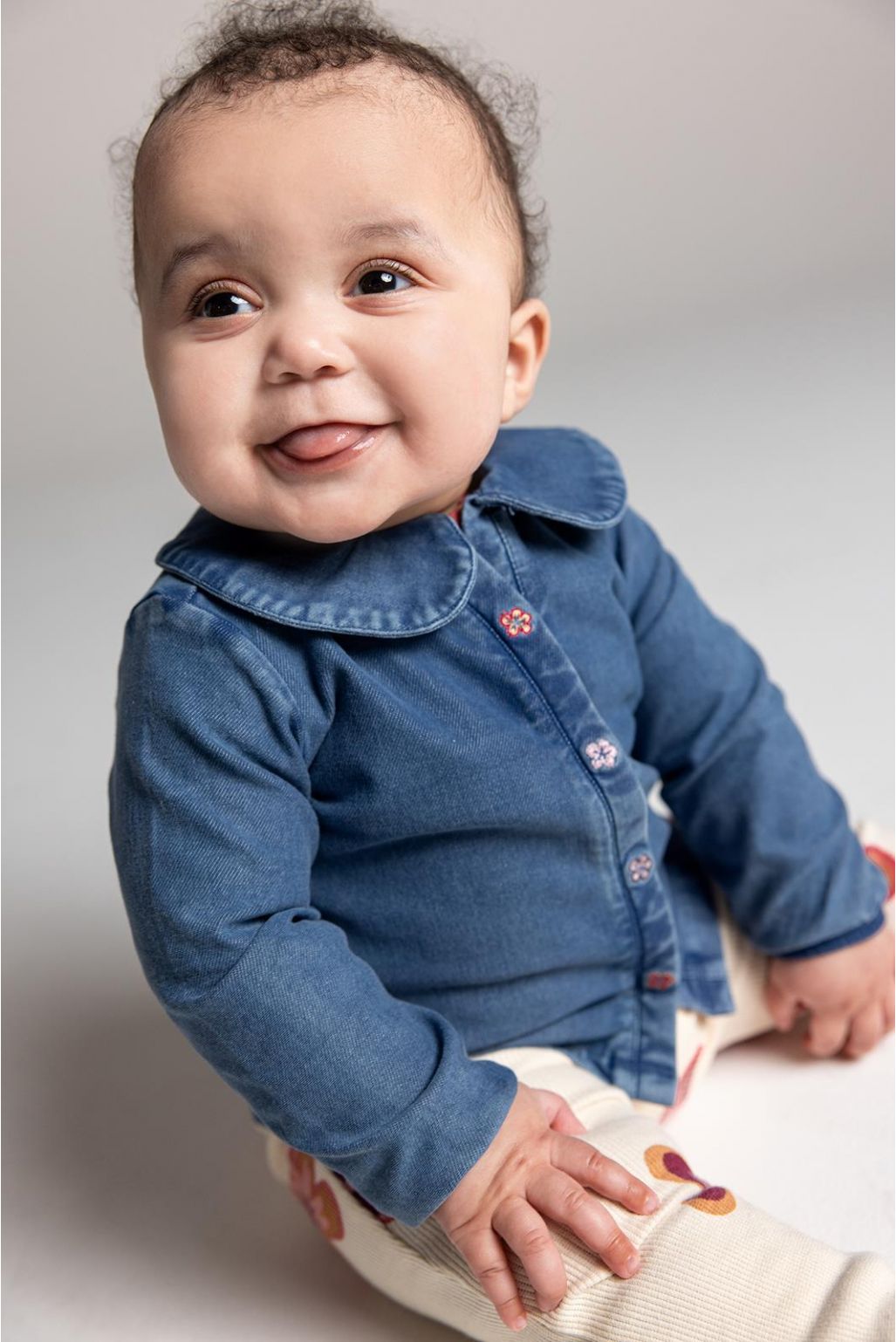 Taylor Long Sleeve Blouse - Blue Denim