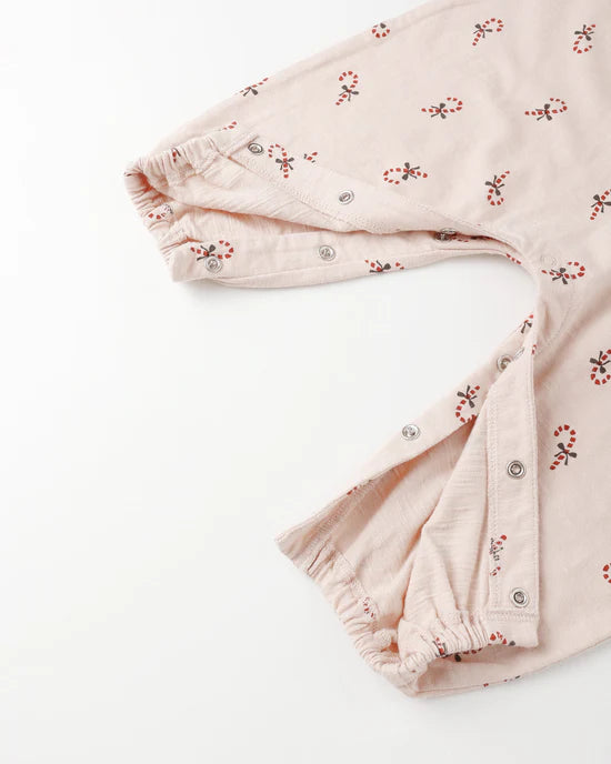 Henley Jumpsuit - Candy Canes