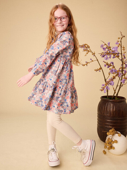 Corduroy Henley  Toddler Shirtdress - Japanese Mini Floral